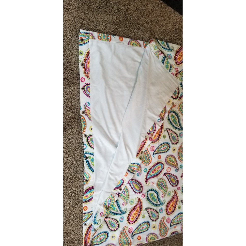 Curtain Panel 104 wide x 96 long, multi color boho paisley, 1/2‎ inch grommet - Picture 3 of 5